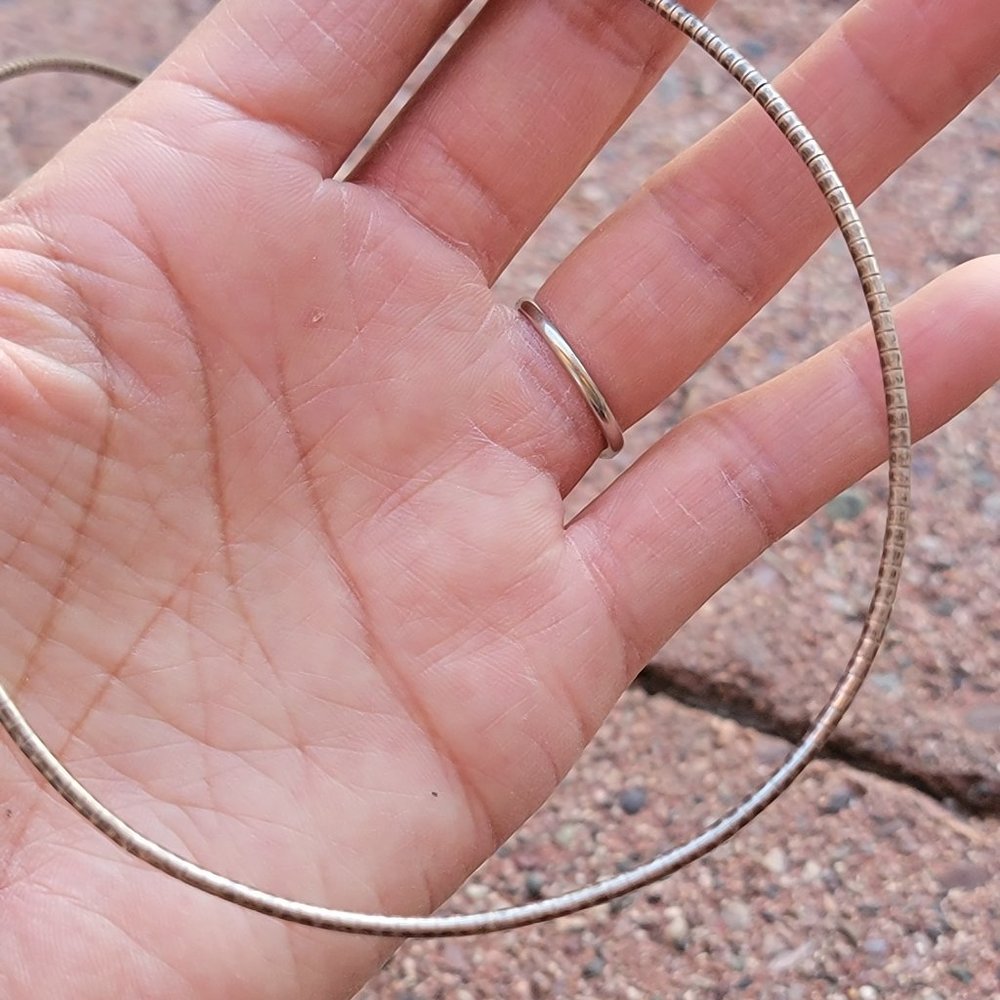 Vintage Solid 925 Sterling Silver Rounded Omega C… - image 6